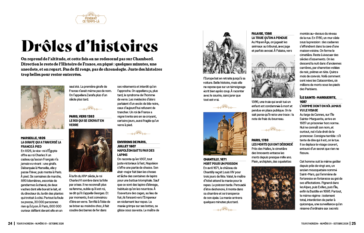 Double page intérieure du magazine, pages 24 et 25